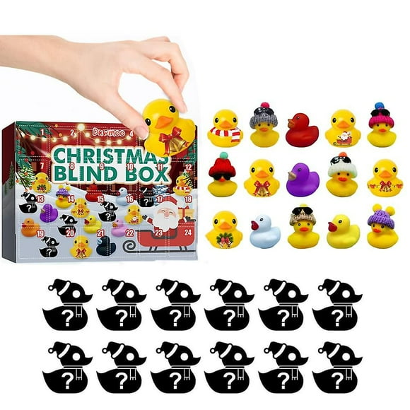 24 Days Christmas Advent Calendar Blind Box Rubber Duck Toys, Christmas Rubber Duck Blind Box Exquisite Calendar
