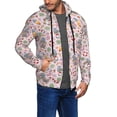 thumbnail image 2 of Wukai Hello Summer With Gnome Print Men's Zip-Up Hoodie,Fleece Full-Zip Hoodie for Men, Hooded Sweatshirt-Medium, 2 of 5
