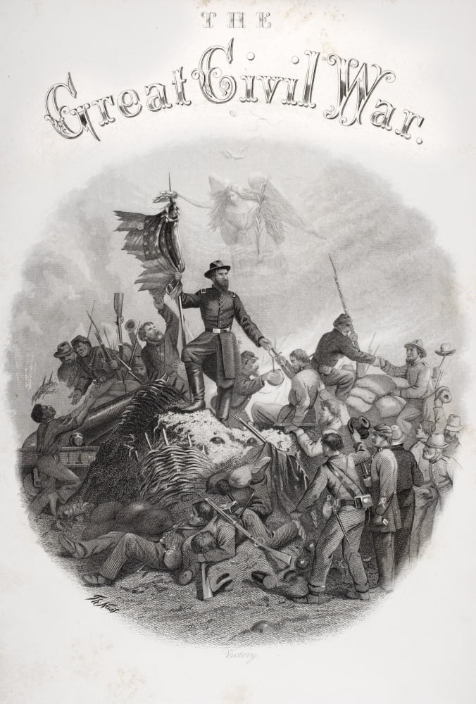Allegorical Engraving Of Victory From Title Page Volume 3 The Great Civil War A History Of The Late Rebellion By Robert Tomes & Benjamin G Smith Published By R Worthington New York 1860S Canvas Art -