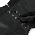 thumbnail image 6 of Srogem Women's Spaghetti Straps PU Leather Bustier Crop Top Zipper Front Corset Halter Neck Tube Tops Sexy Shaping Vests, 6 of 8