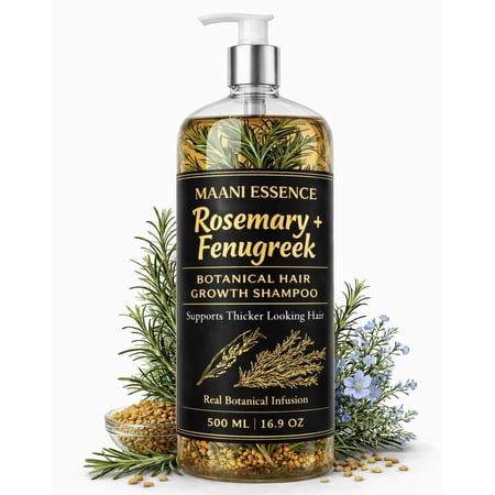 500ML Rosemary + Fenugreek Botanical Hair Growth Shampoo With Real Visible Pieces of Rosemary, Fenugreek & Cinnamon