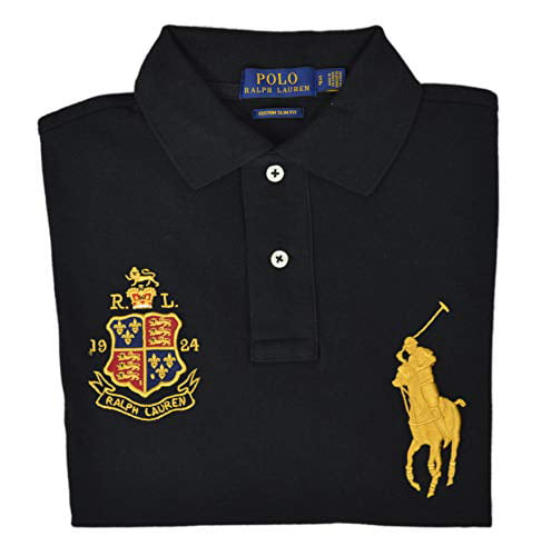 New Polo Ralph Lauren Men's Gold Big Pony Custom Slim Fit Polo Shirt ...