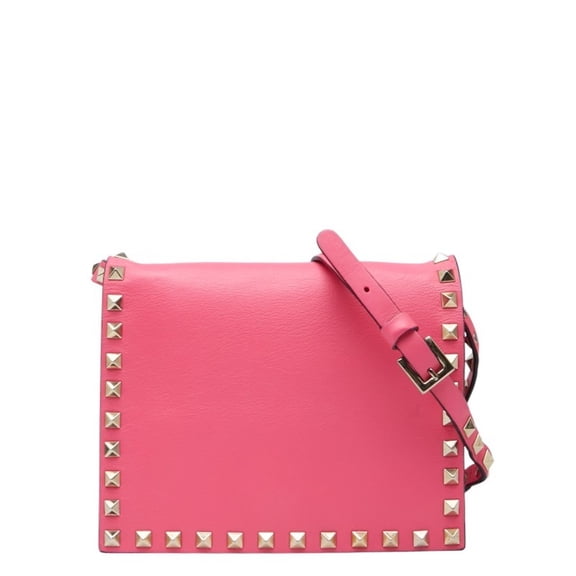 Pre-Owned Valentino Studded Shoulder Bag in Pink Leather for Women (Good)