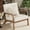 Beige-Light Wooden Leg, variant on JULY'S SONG Mid Century Modern Accent Chair with Pillow, Leather Upholstered Reading Chair with Wood Frame, 25.6" W Arm Chairs in Living Room,Brown-Leather