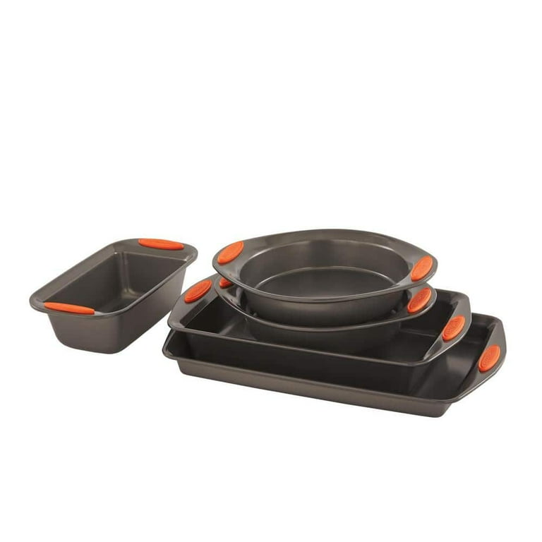 Oven Lovin' 5-Piece Gray and Orange Bakeware Set Oven Lovin' 5-Piece Gray and Orange Bakeware Set