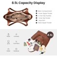 thumbnail image 5 of Tote Bags for Women, Real Leather  Handbags Satchel Purses with Adjustable Strap, 5 of 7
