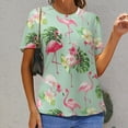 thumbnail image 6 of Flamingo Pattern Women's T-Shirt Short Sleeve T Shirts Tops Tee Ladies Loose T, 6 of 6