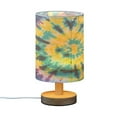 thumbnail image 2 of Abstract Tie Dye Bedside Table Lamp Desk Warm Lights with USB Charging Port Cylinder LED Lamps for Bedroom Living Room Office, 2 of 7