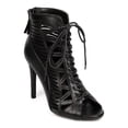 thumbnail image 1 of Wild Diva EG89 Women Leatherette Peep Toe Slit Lace Up Sandal Bootie, 1 of 5