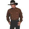 thumbnail image 2 of Scully 538720-BRN-M Mens Wah Maker Brushed Twill Longhorn Bib Shirt - Brown, Medium, 2 of 2