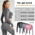 thumbnail image 6 of VASLANDA Women's Workout Vital Long Sleeve Seamless Crop Top Gym Sport Shirts, 6 of 6