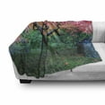 thumbnail image 3 of Japanese Soft Flannel Fleece Throw Blanket, Aged Red Leaf Maple Moss Garden Scenery in Autumn Grass Relaxation in Nature, Cozy Plush for Indoor and Outdoor Use, 70" x 90", Green, by Ambesonne, 3 of 6