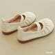 thumbnail image 5 of Puntoco Pantuflas Para Bebés Y Niñas，Zapatos De Cuero Para Niña, Zapatos De Suela Blanda Con Una Sola Pierna, Zapatos De Boca Baja, Zapatos De Princesa Para Niña, Zapatos De Abuela, Beige 35, 5 of 5