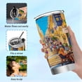 thumbnail image 6 of 11oz Stainless Steel Tumbler with Straw, Double Wall Insulated Travel Tumbler Street Scene, 6 of 8