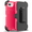 Hot Pink White, variant on For Apple IPhone 16e 2025 Heavy Duty 3-Layer Shockproof Defender Rugged Hard Cover Case + Belt Clip