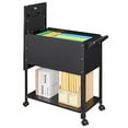 thumbnail image 3 of Metal Mobile File Cabinet, Rolling File Cart File Box with Sliding Cover and Wheels, Rolling Filing Cabinet Locking Tool Storage Cabinets for Home Classroom Office, 3 of 6