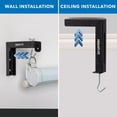 thumbnail image 6 of Projector Screen Wall Mount L-Brackets - Wall Hanging Bracket For Home Projector and Movie Screens, 6 inch Adjustable Mounting Hooks for Projection Screen, 1 Pair, Black, 66 Lb Capacity Each, Black, 6 of 10