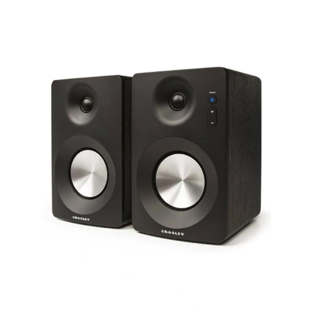 Crosley S100A-BK Altavoces estéreo con Bluetooth, Color Negro (par)