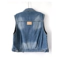 thumbnail image 5 of Gytharion Women's Denim Vests Casual Fashion Vintage Jean Vests Lapel Button Down Sleeveless Jackets with Pockets, 5 of 5