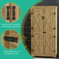 thumbnail image 6 of Outsunny Outdoor Storage Cabinet with Waterproof Metal Roof, Natural, 6 of 9