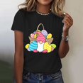 thumbnail image 2 of Outfmvch Chemises de Pâques pour Femmes, Chandails en Molleton à Col Rond pour Femmes, Chemises à Manches Courtes pour Femmes, Hauts de Sortie pour Femmes, T-Shirt à Manches Courtes à Col Rond Imprimé de Pâques à la Mode, T-Shirts Graphiques pour Femmes Noir S, 2 of 5