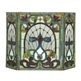thumbnail image 3 of RADIANCE Goods Tiffany-Glass 3pcs Folding Victorian Fireplace Screen 44" Wide, 3 of 3