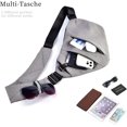 thumbnail image 4 of Bolso de pecho con múltiples bolsillos para hombre, bandolera antirrobo para hombre, bandolera bandolera pequeña para hombre para viajes al aire libre, senderismo, jogging JFHHH pequeña, 4 of 5