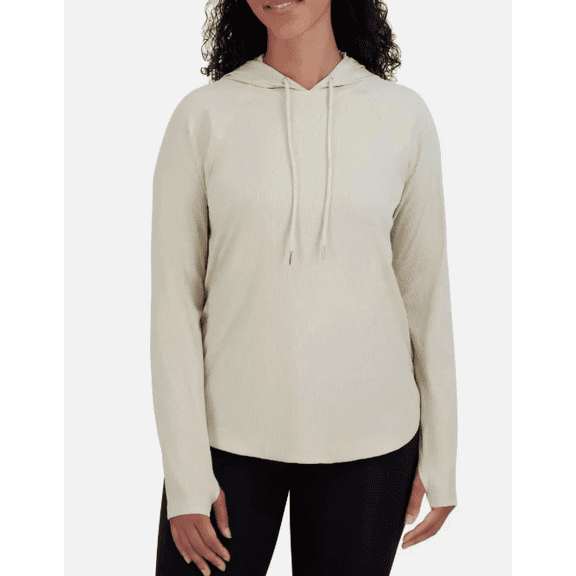 Sage Collective Women's Lightweight Long Sleeve Hoodie, Tan, XL