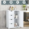 thumbnail image 6 of Costway Wooden 4 Drawer Bathroom Cabinet Storage Cupboard 2 Shelves Free Standing White, 6 of 8