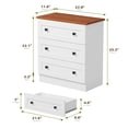 thumbnail image 2 of Farmhouse 3 Drawer Dresser for Bedroom, Small Chests of Drawers, Wood Nightstand Bedside Cabinet End Table, Modern Closet Storage Organizer for Bedroom, White & Walnut, 2 of 10