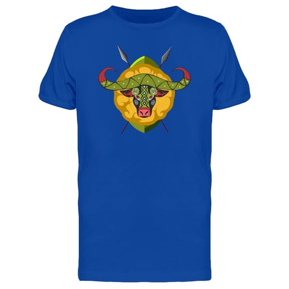Cool Boho African Bull Doodle Tee Men's -Image by Shutterstock