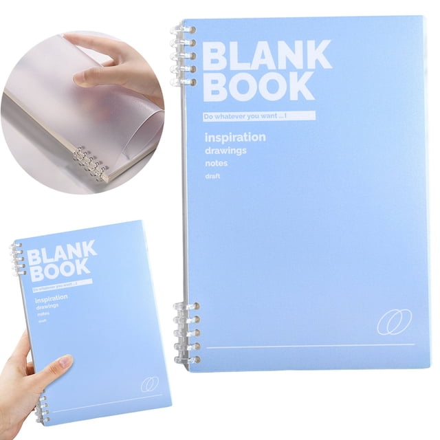 FENGGHAO Blue B5 Ruled Notebook Plastic Cover Bound Writing Journal 120 Pages Portable Student Office Notebook for Note Taking