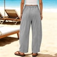 thumbnail image 7 of ZHYou No Boundarie Stripe Pants for Women Drawstring Elastic Waist Wide Leg Lightweight Vacation Casual Trousers with Pockets,Black,Size M, 7 of 7