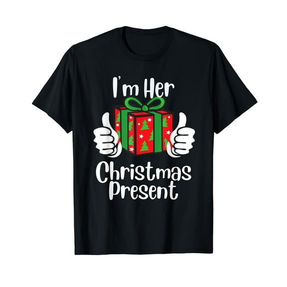 Funny Matching Couples Christmas Men Black T-Shirt