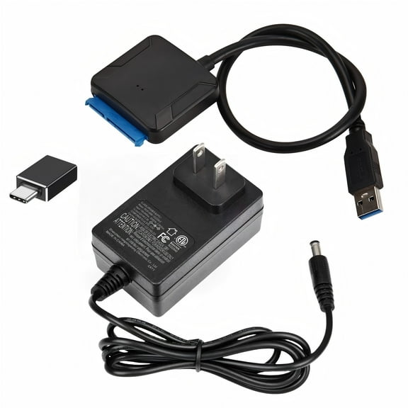 SATA to USB Cable,SATA III Hard Driver Adapter Compatible for 2.5 inch 3.5 inch HDD and SSD,USB-C/USB 3.0 Black