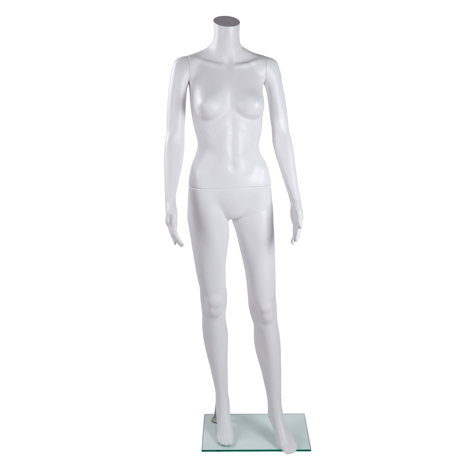 SSWBasics Female Headless White Plastic Mannequin With Straight Arms - Height 5'4" With