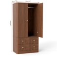thumbnail image 7 of Wardrobe, Clothing Wardrobe Wavy Panel Wooden Elegant Freestanding  For Bedroom Living Room Office, 7 of 7