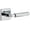 Bright Chrome, variant on Viaggio 623930 Quadrato Right Handed Solid Brass Privacy Door Lever Set - Nickel