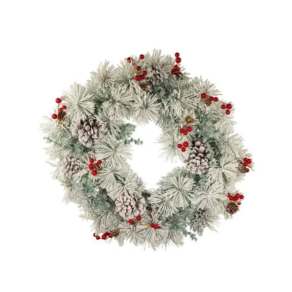 Kurt Adler 24-Inch Unlit Red Berries and Pinecone Wreath