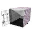 thumbnail image 3 of Valentines Dog Crate Cover, Heart Outlines Filled with Spring Inspired Flower Motifs, Easy to Use Pet Kennel Cover for Medium Large Dogs, 35" x 23" x 27", Pale Pink Purple Yellow, by Ambesonne, 3 of 6