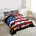 thumbnail image 3 of Feelyou Ice Hockey Sports Full Size Comforter Sets, Star Stripe US Flag Bedding Sets, 3pcs, 3 of 8