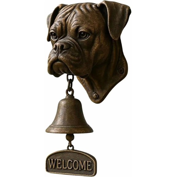 Pekingese Welcome Doorbell Vintage Cast Iron Dinner Doorbell All Kinds of Dogs Wall-Mounted Entrance Bells Wireless Bells for Porch Front Door Garden Yard Halloween Decoration Gift