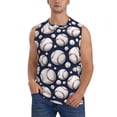 thumbnail image 3 of Uemuo Cute Basebal Pattern Men's Sleeveless T-Shirt,Muscle Athletic Tank Top, Moisture-wicking Quick-dry Breathable Classic Tee Top for Gym Run Outdoor Sports-Medium, 3 of 8