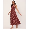 thumbnail image 2 of Moomaya Women's Printed Halter Maxi Dress, Sleeveless V-Neck Evening Dress, 2 of 7