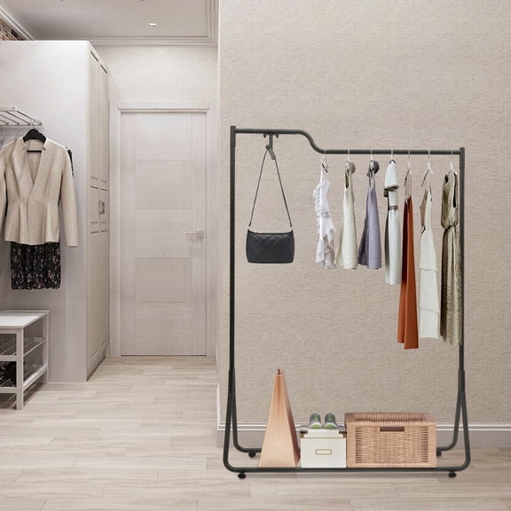Modern Simple Garment Rack,Retail Display Clothing Rack, Single Rod Floor-Standing Hangers Clothes Shelves