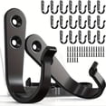 thumbnail image 2 of Wall Hooks, Black Iron Heavy Duty Coat Hook, 20 Pack Wall Mount Hooks with 40 Mounting Screws, for Hanging Towel Coat Robe Hat Key Decorative Hooks for Bedroom Bathroom Entryway Office Home Use, 2 of 6