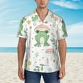 thumbnail image 2 of Xecao Frog and Mushrooms print Hawaiian shirt - a stylish short-sleeve button-down for men, perfect for casual beach and tropical outings., 2 of 9