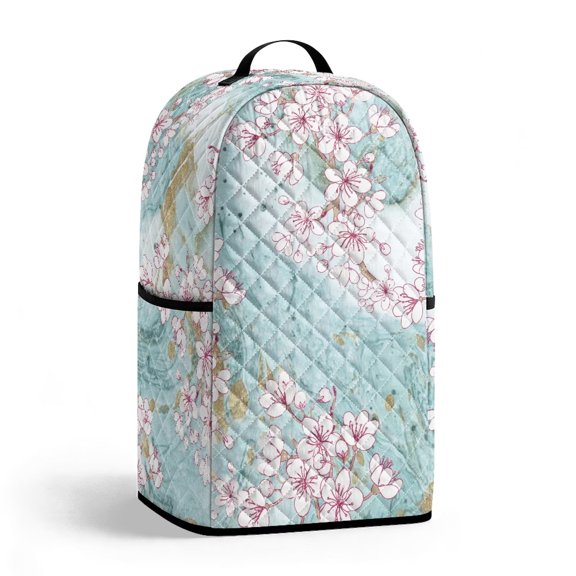 FOR U DESIGNS Green Marble Cherry Blossom Print Blender Cover with Pockets Slip-On, Durable, with Handle, Anti Fingerprint, Fits Coffee Maker & Juice Machine