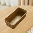 thumbnail image 4 of Cesta de almacenamiento tejida a mano, organizador de escritorio para el hogar, caja de cosméticos, cesta de almacenamiento Simple de pasto marino, 4 of 8