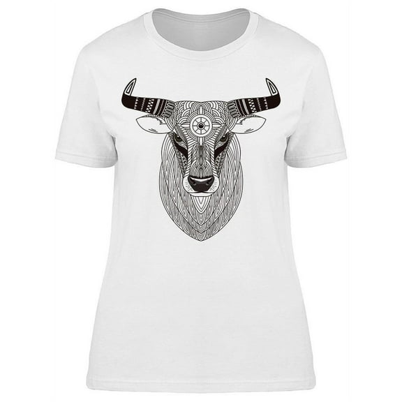 Patterned Head Bull T-Shirt Women -Image by Shutterstock, Female Large